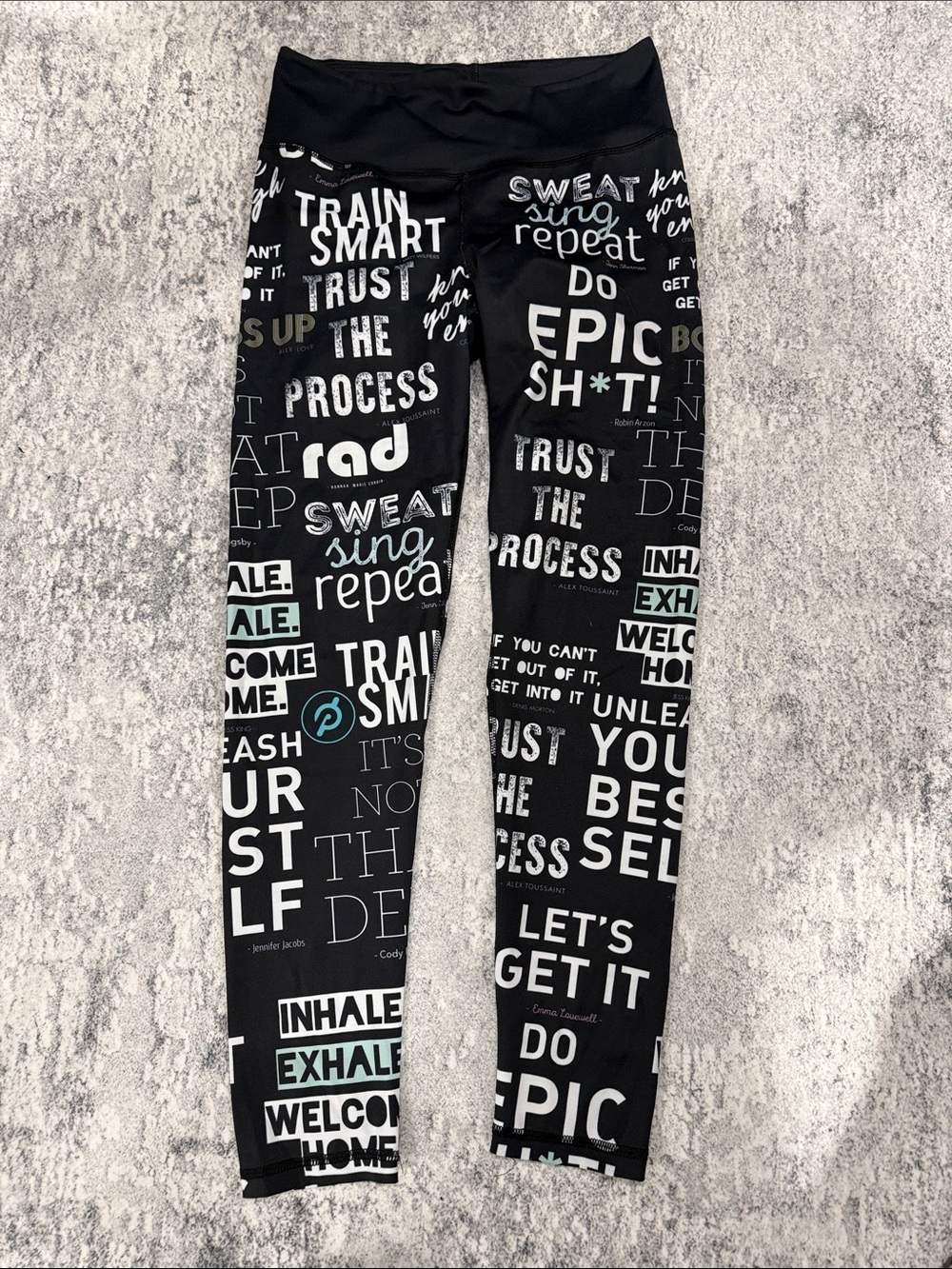 Graphic Motivational Black Leggings